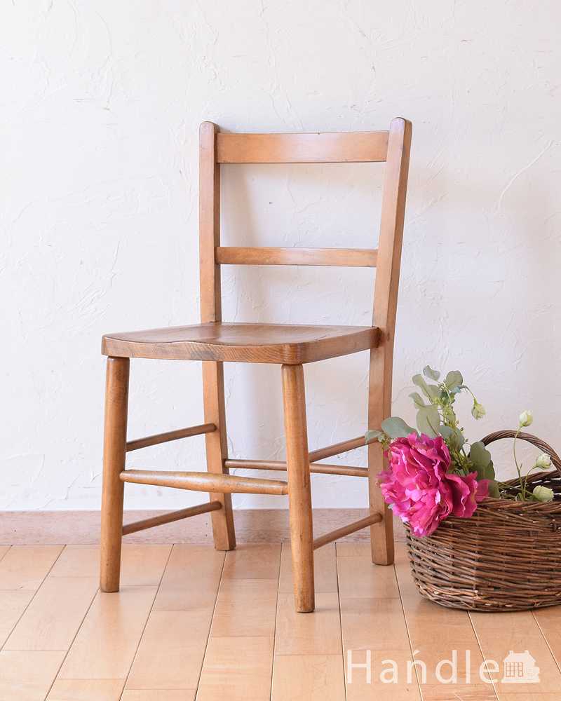 イギリスから来た小さなアンティーク椅子、黄色のチャイルドチェア(k