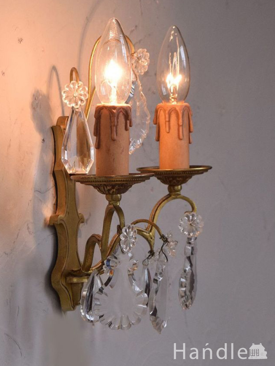 アンティークペイントビンテージ木製シャンデリアキャンドルろうそく型