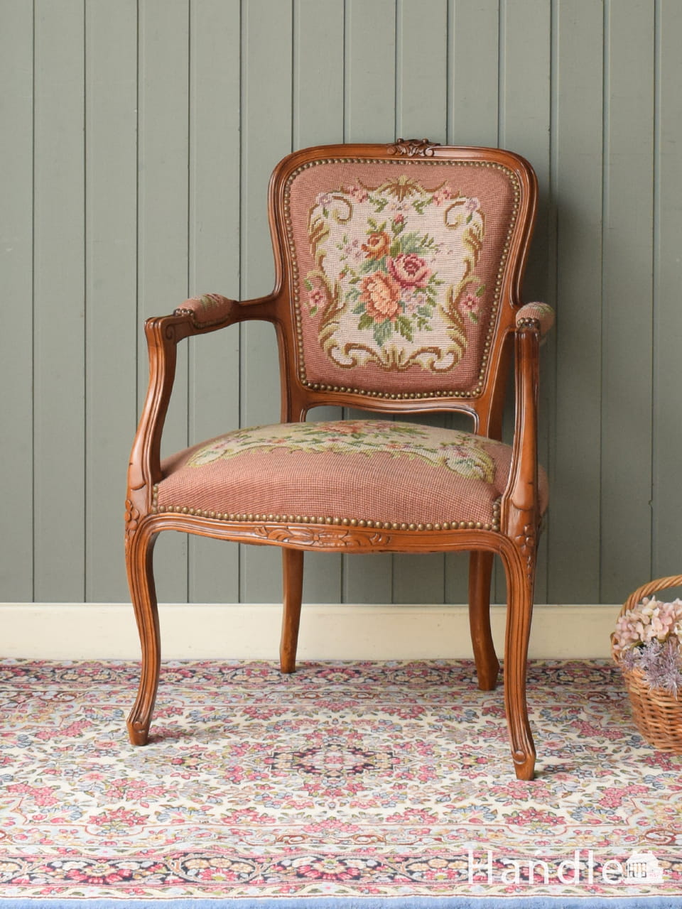 アンティーク ロイドルーム チェア （水色）(d-311)｜アンティーク