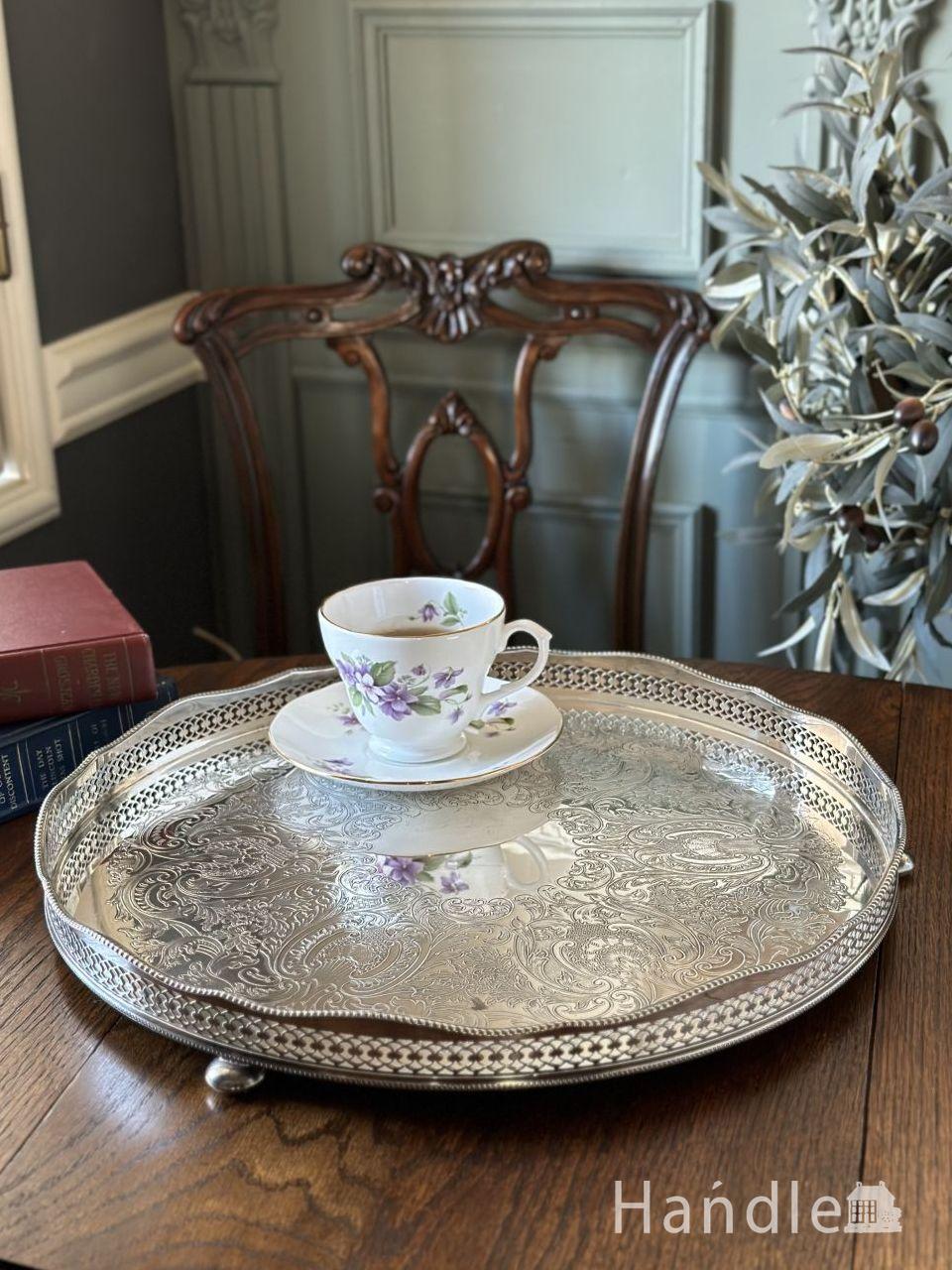 Viners】 ギャラリートレー 56cm 【シルバープレート】 ハンドル