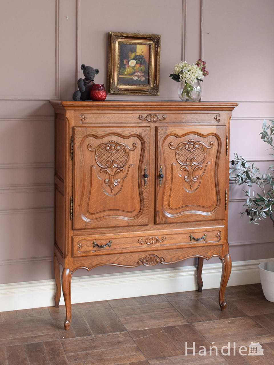 英国アンティークのファイリングキャビネット、オールドパイン材の