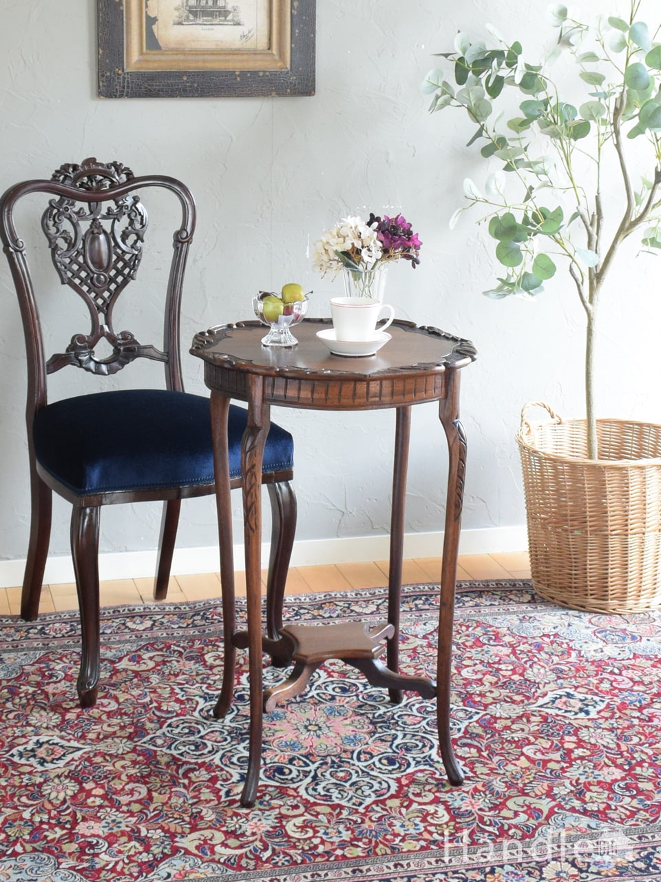 英国アンティークの折りたたみテーブル、ボビンレッグの