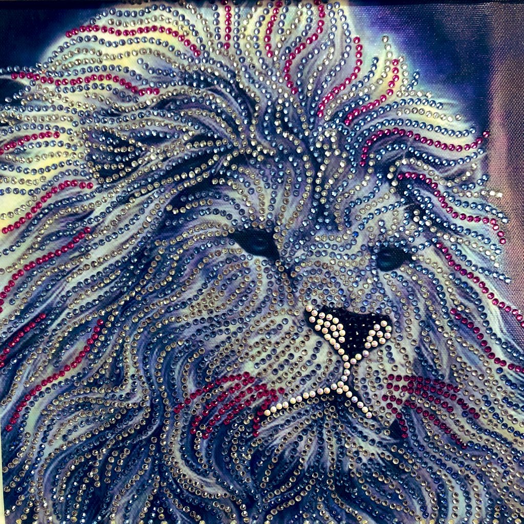 神秘的なダイアモンドアートのホワイトライオン | SHO Present〜あなた