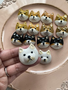 短毛シュシュ(赤②)つまみ細工付き、わんちゃん猫ちゃん用