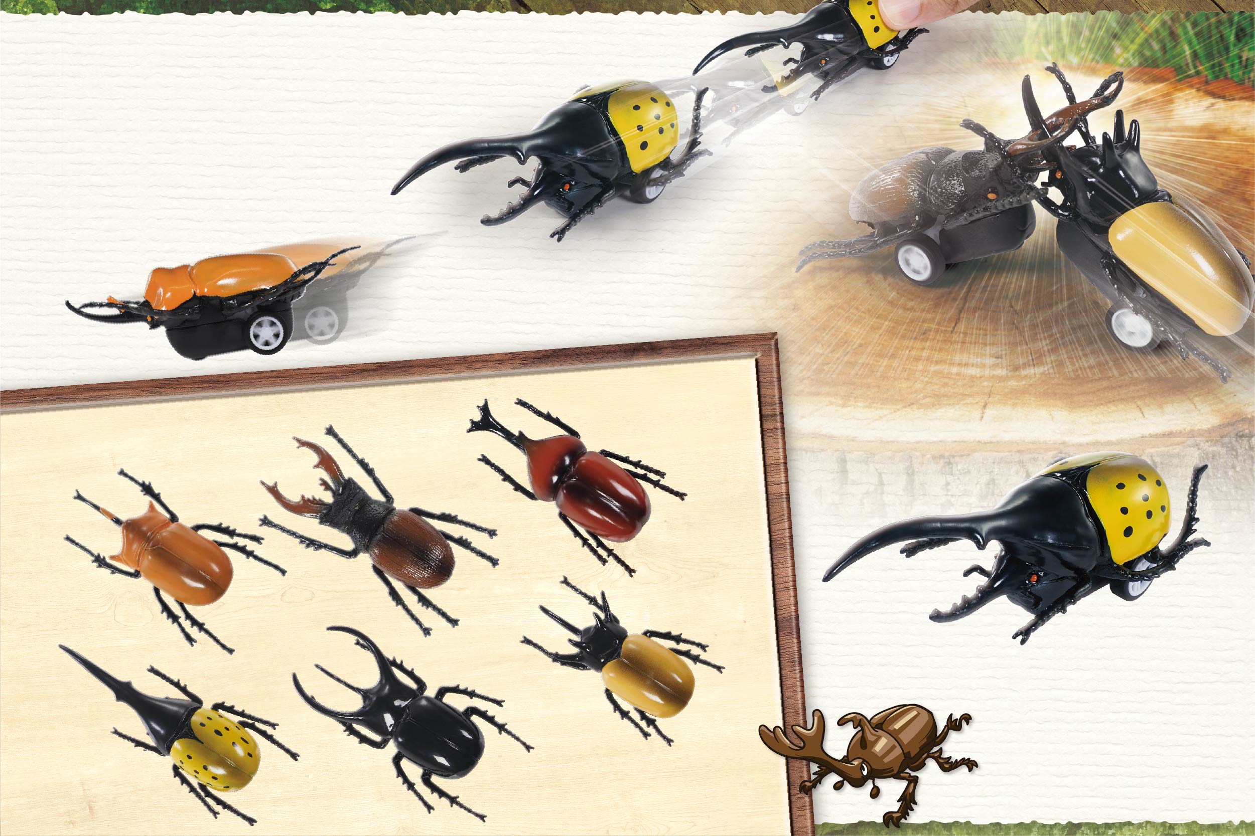 激突プルバックカー カブト＆クワガタセット | 株式会社ハック