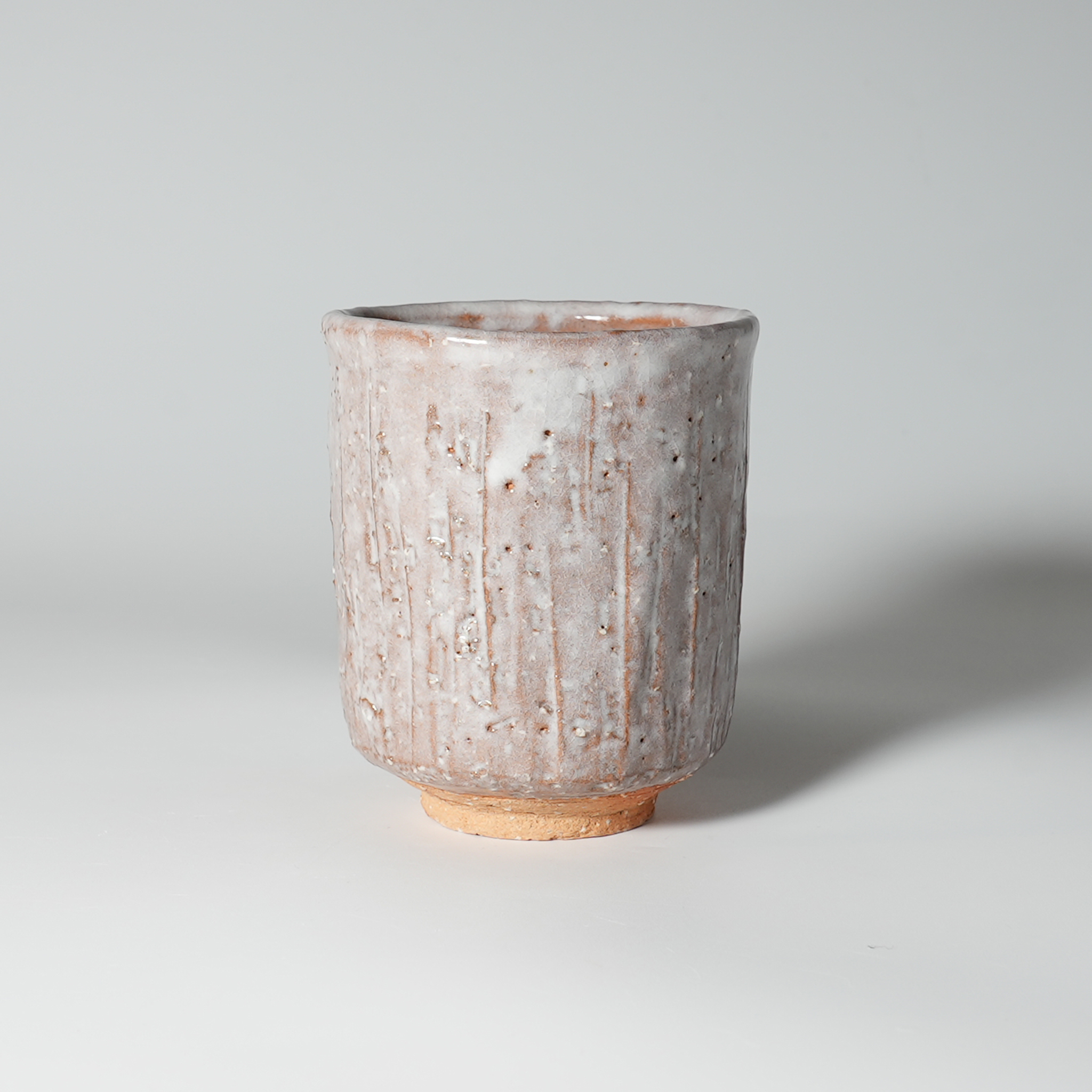 B470b「萩 湯呑」羽多野善蔵作 共布共箱 指月窯 陶歴書付 B470b「萩