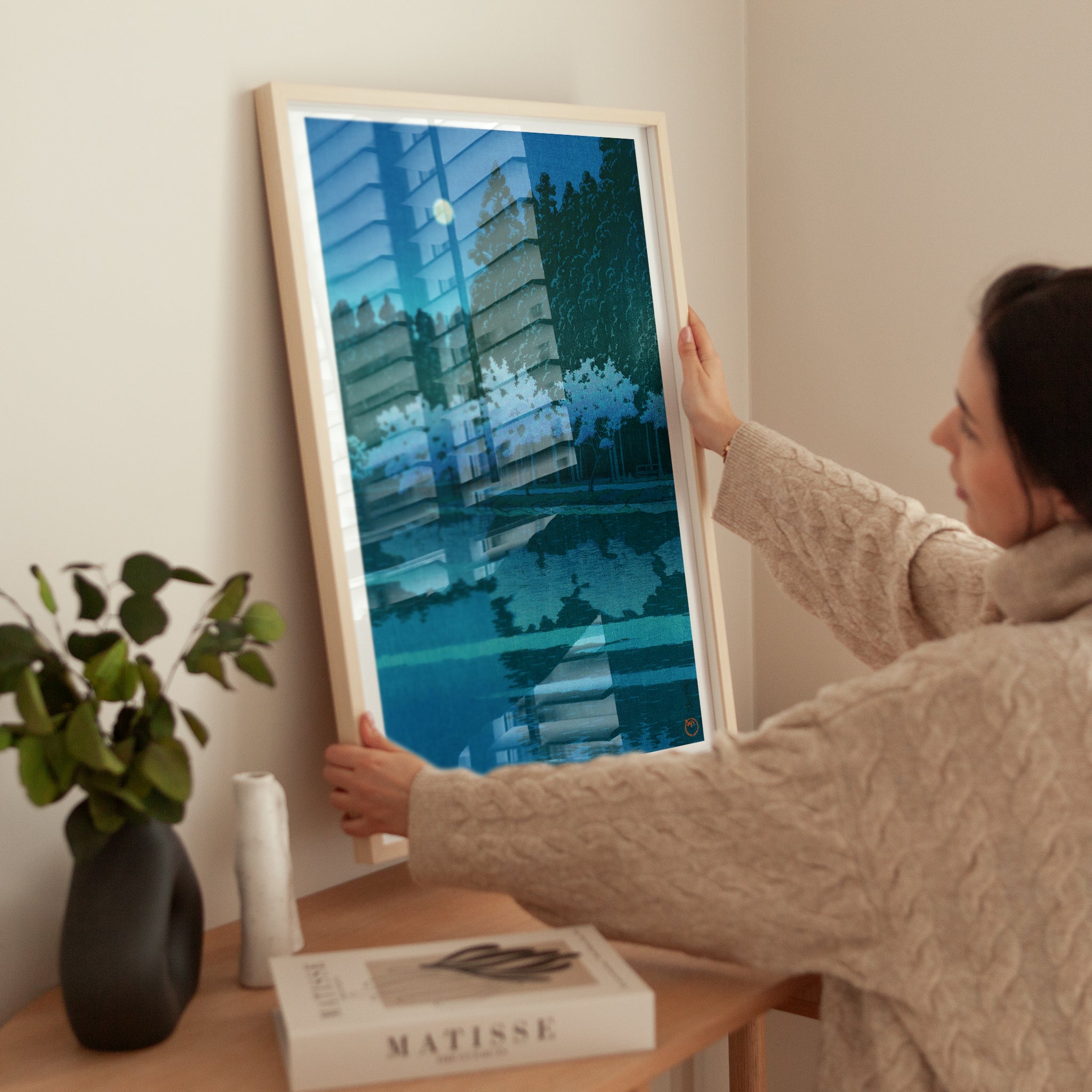 井の頭の春の夜 / 川瀬巴水 日本製 木版画複製 絵画 新版画 - ハイカラ