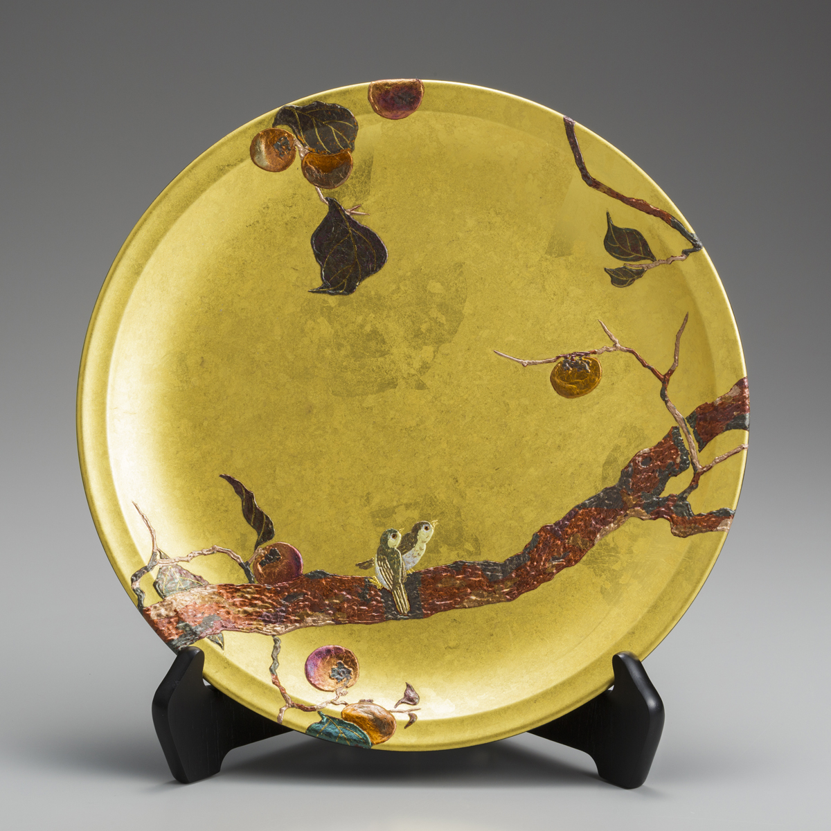 飾り皿 桜にうぐいす