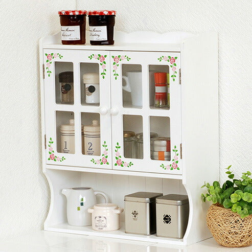 ぺこちゃん専用 薔薇の花柄 木製スツール とキッチンラック ぺこちゃん