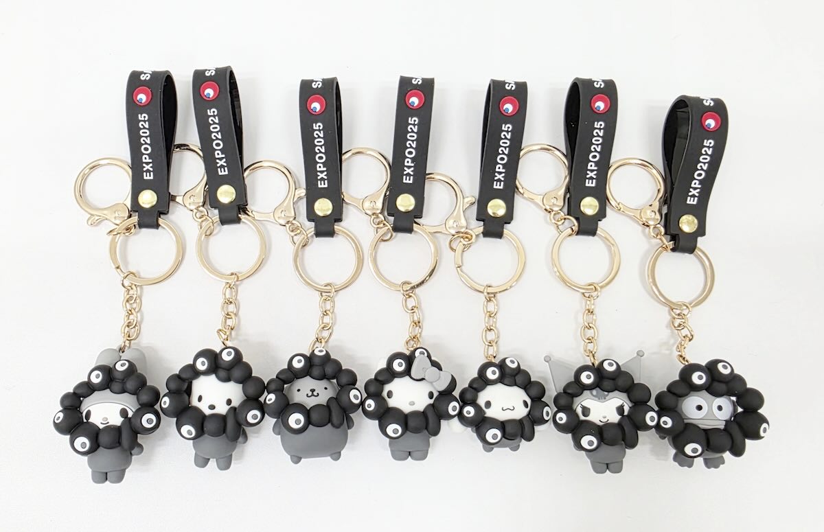 キーホルダーストラップ万博キティ7種コンプリート黒キティブラック