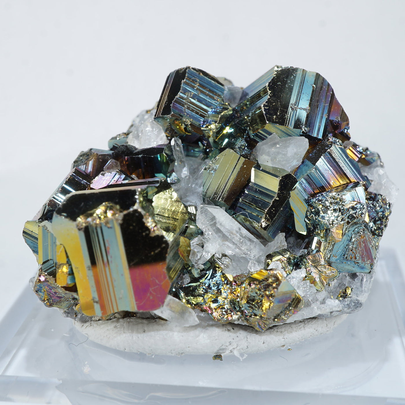 コレクター向】レインボー パイライト イリデッセンス 水晶 原石