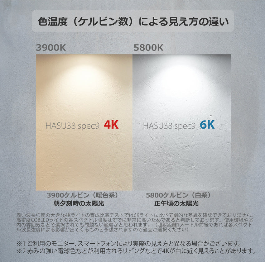 HaruDesign 植物育成LEDライト HASU38 spec9 4K 暖色系 スワールボディ