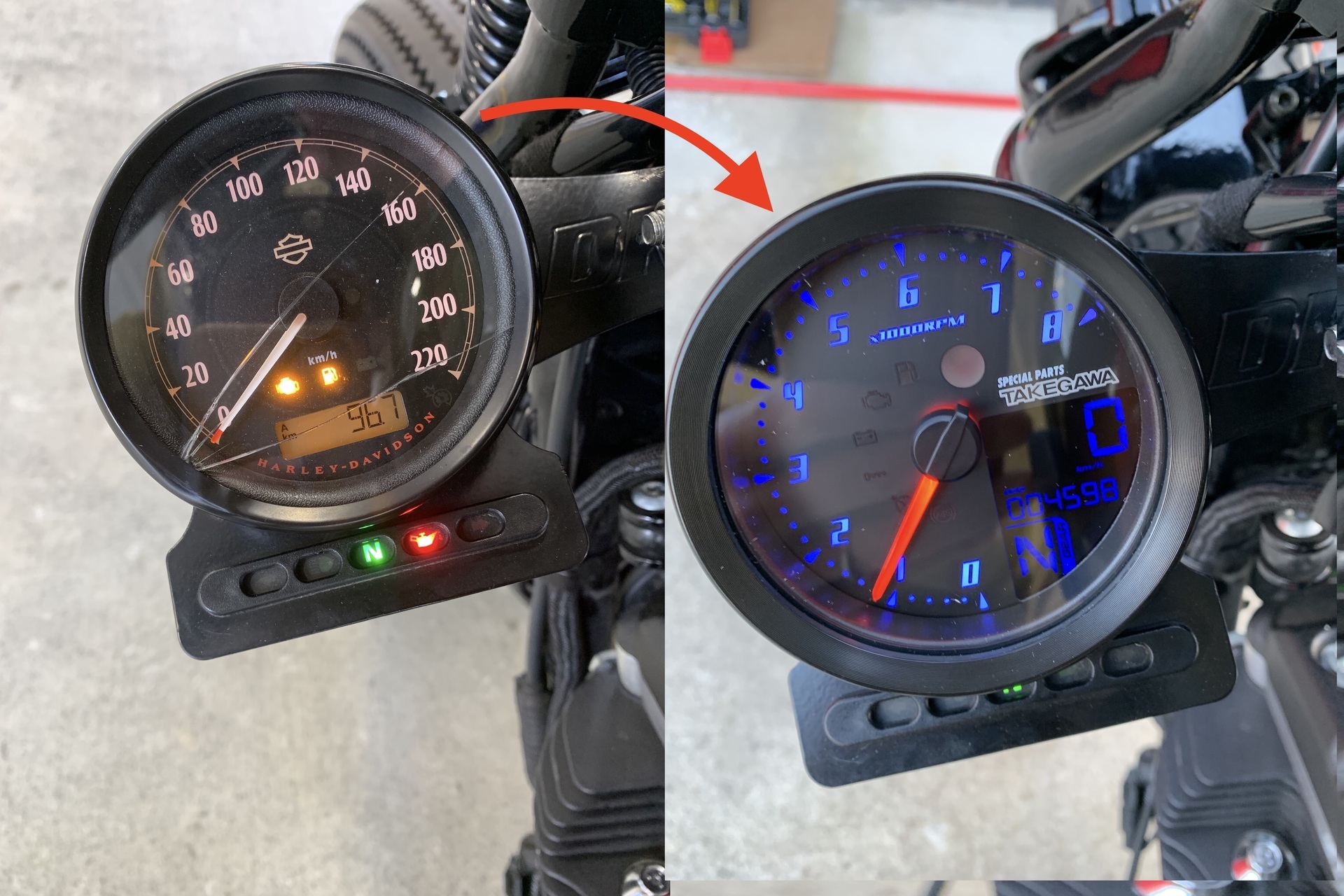 スポーツスター 純正スピードメーター 美品】ハーレー スポーツスター
