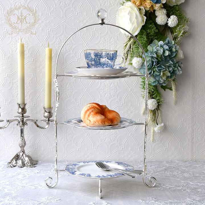 アンティーク☆3段 ケーキスタンド ガラス製 【公式通販】