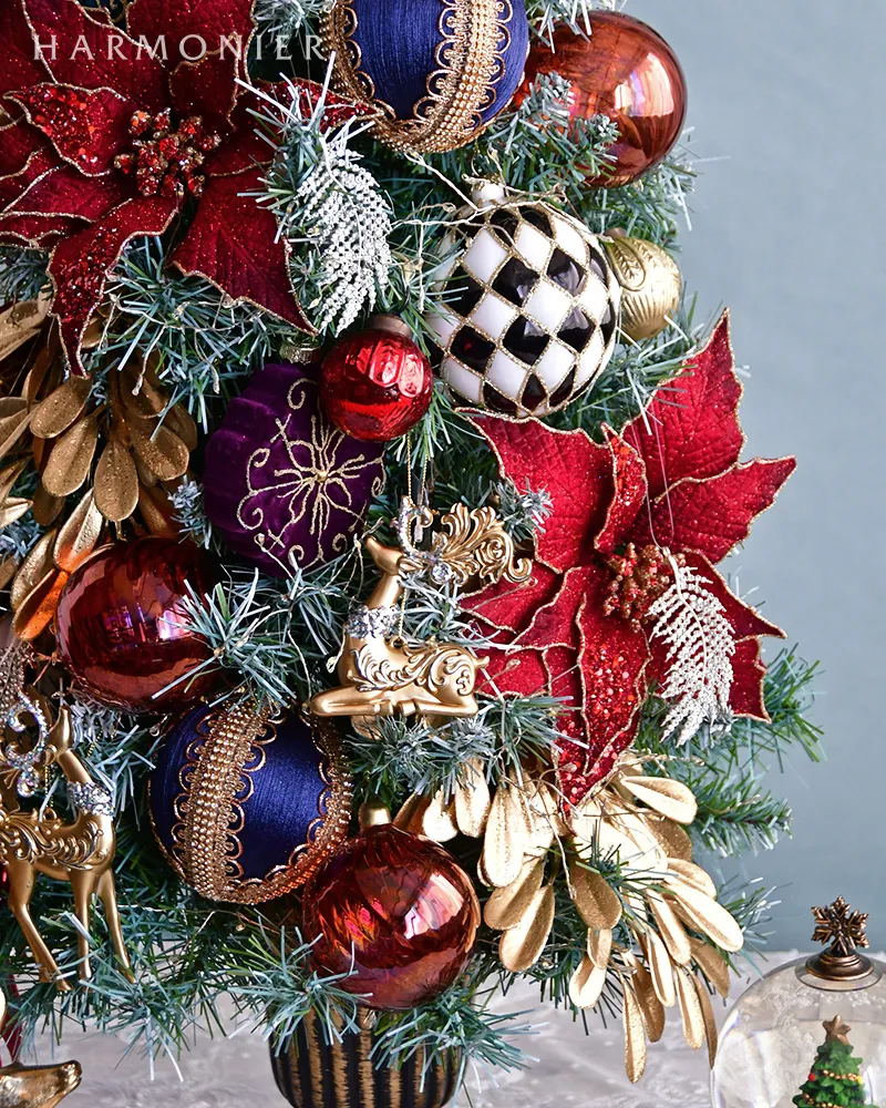 ミニガラスボールオーナメント5cm/レッド＆ゴールド2コセット