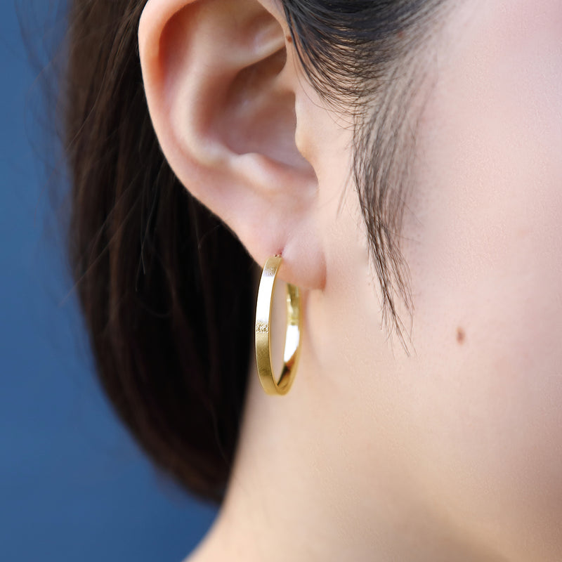 Steady K18 フープピアス | エシカルジュエリー HASUNA(ハスナ)