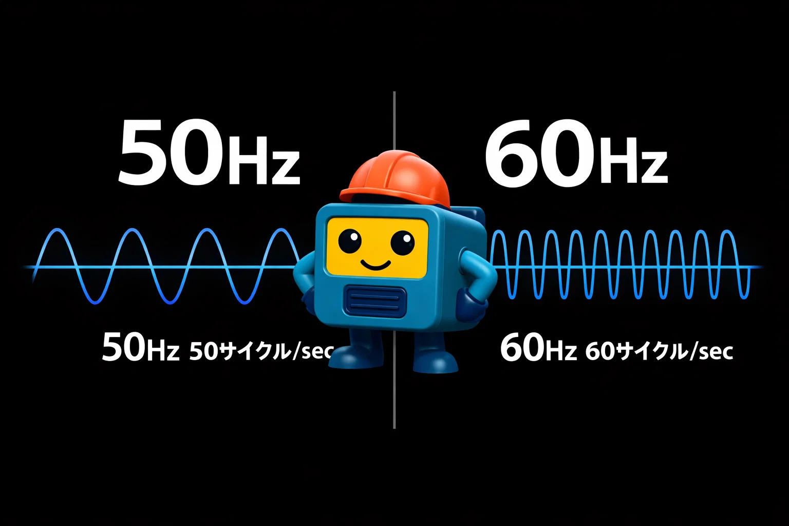 発電機の周波数（50Hz／60Hz）って何が違うの？ 教えて発電くん
