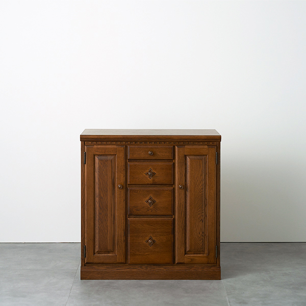 葉山家具 葉山ガーデン オーク材 スリムキャビネット キャスター付