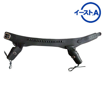 牛革製SAA二丁拳銃早撃ちウエスタンホルスター、ガンベルト メタル