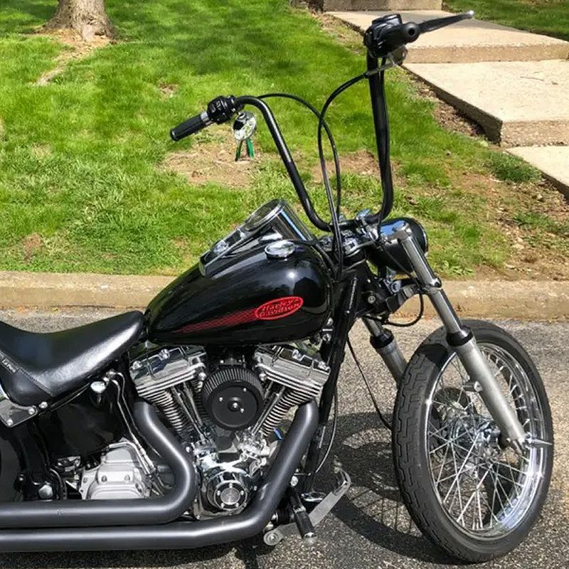 ハーレー 1インチ径 ナロー エイプハンドルバー(ディンプル有) 16