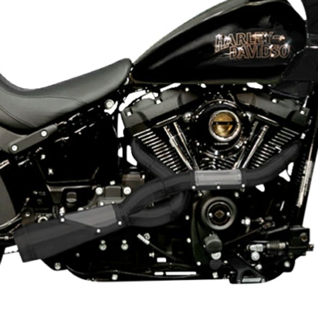 M8ソフテイル 2in1フルエキゾーストマフラー ブラック ZARD |ハーレー