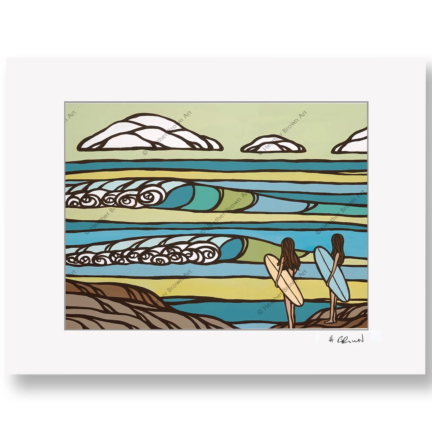 ヘザーブラウン絵画 海 波 ヘザー・ブラウンとは？世界的サーフ