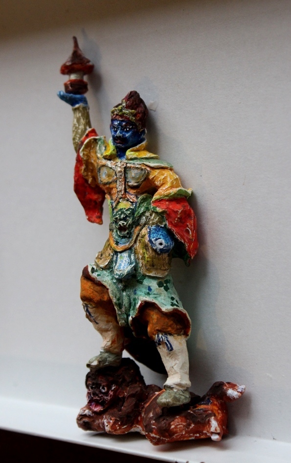 Bフライデー 美しい仏像☆ヒバ材 淡彩色 吉祥天6寸☆毘沙門天の妃 B