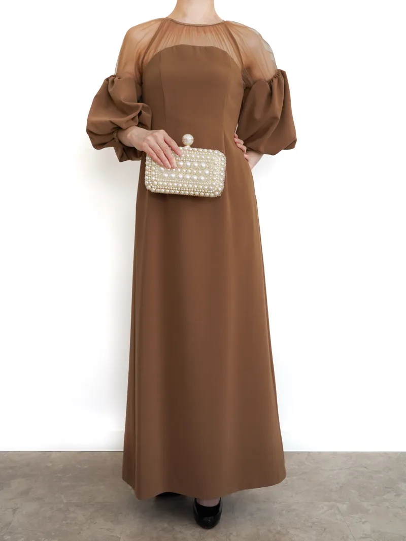 Ameri VINTAGE（アメリ ヴィンテージ）SOUFFLE SLEEVE GEORGETTE DRESS