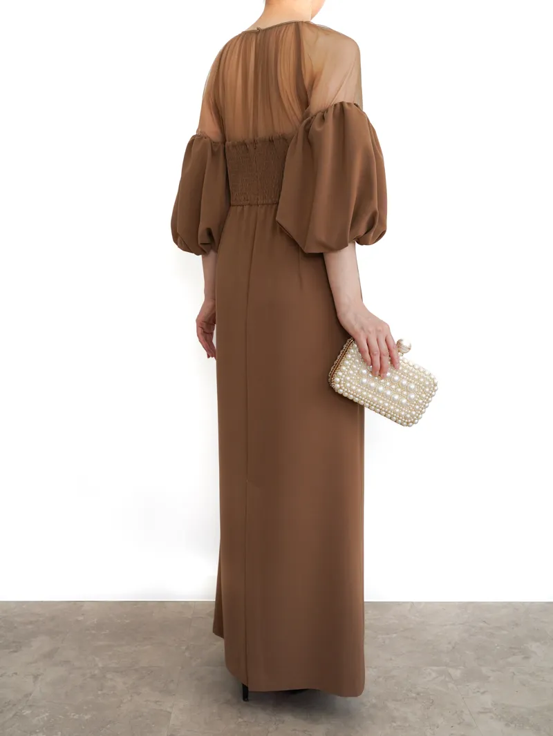 Ameri VINTAGE（アメリ ヴィンテージ）SOUFFLE SLEEVE GEORGETTE DRESS