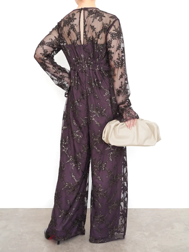 Ameri VINTAGE（アメリ ヴィンテージ）SOANGLE LACE ROMPERS（ブラウン