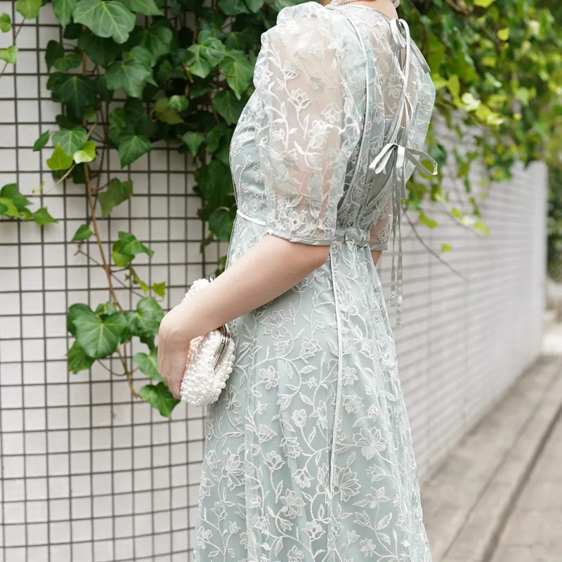LILY BROWN（リリーブラウン）チュール刺繍ドレス（ミント/1