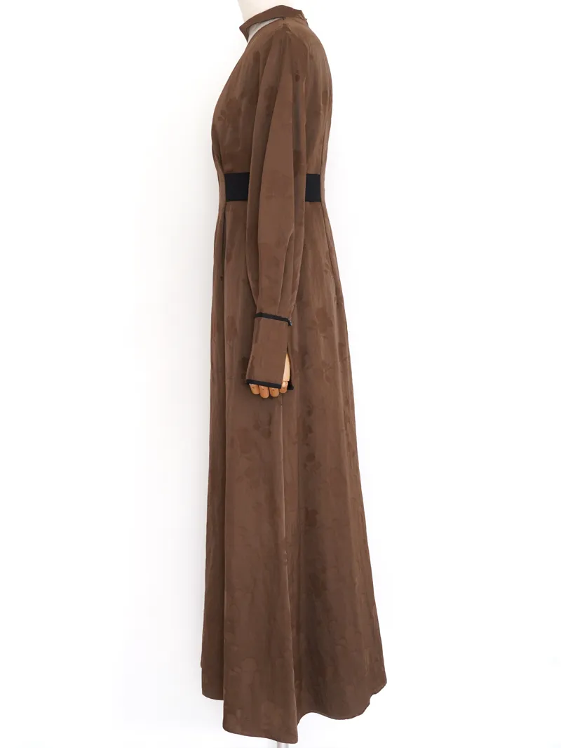 CLANE（クラネ）VINTAGE FLOWER SATIN DRESS（ブラウン/1） | ブランド