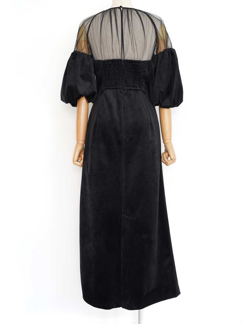 AMERIVINTAGE SOUFFLE SLEEVE VELOUR DRESS Ameri SOUFFLE SLEEVE ETTE