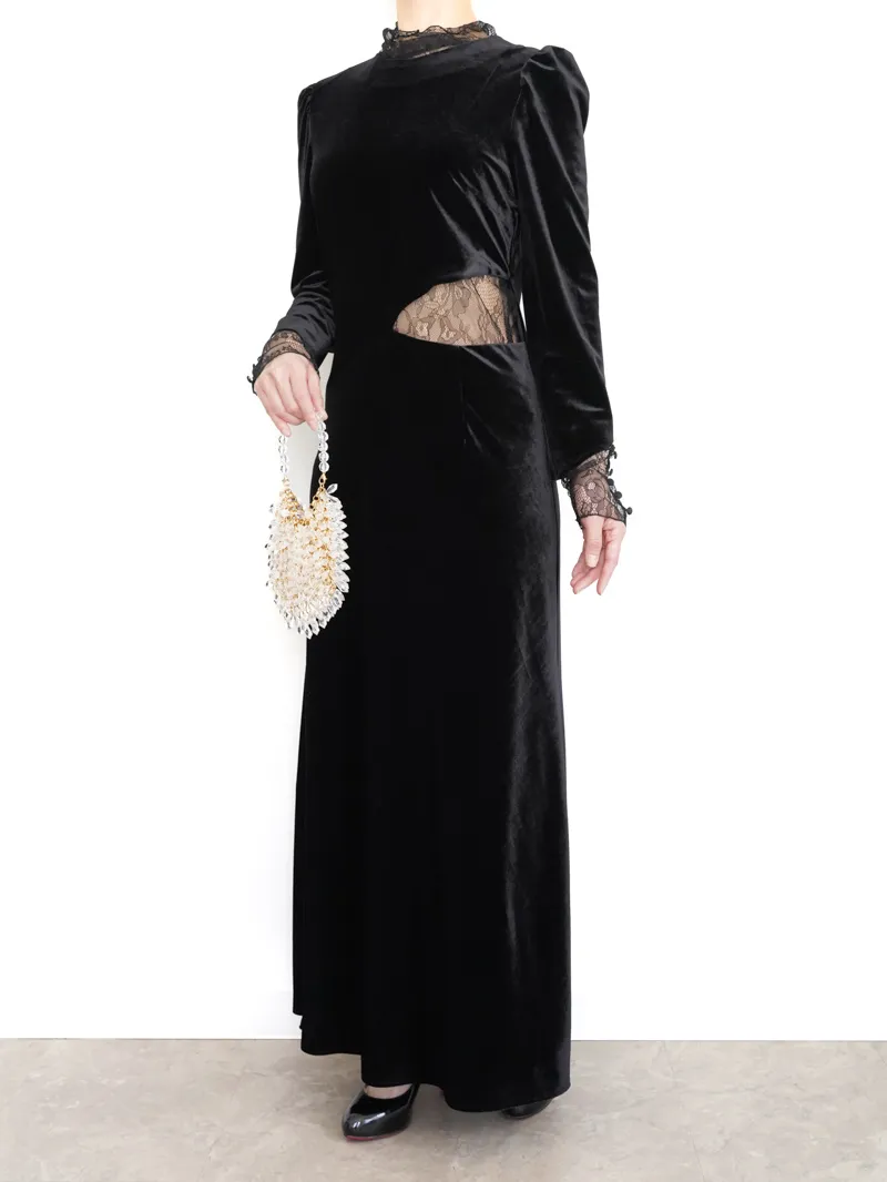 Ameri VINTAGE（アメリ ヴィンテージ）UND VELOUR HOLE LACE DRESS