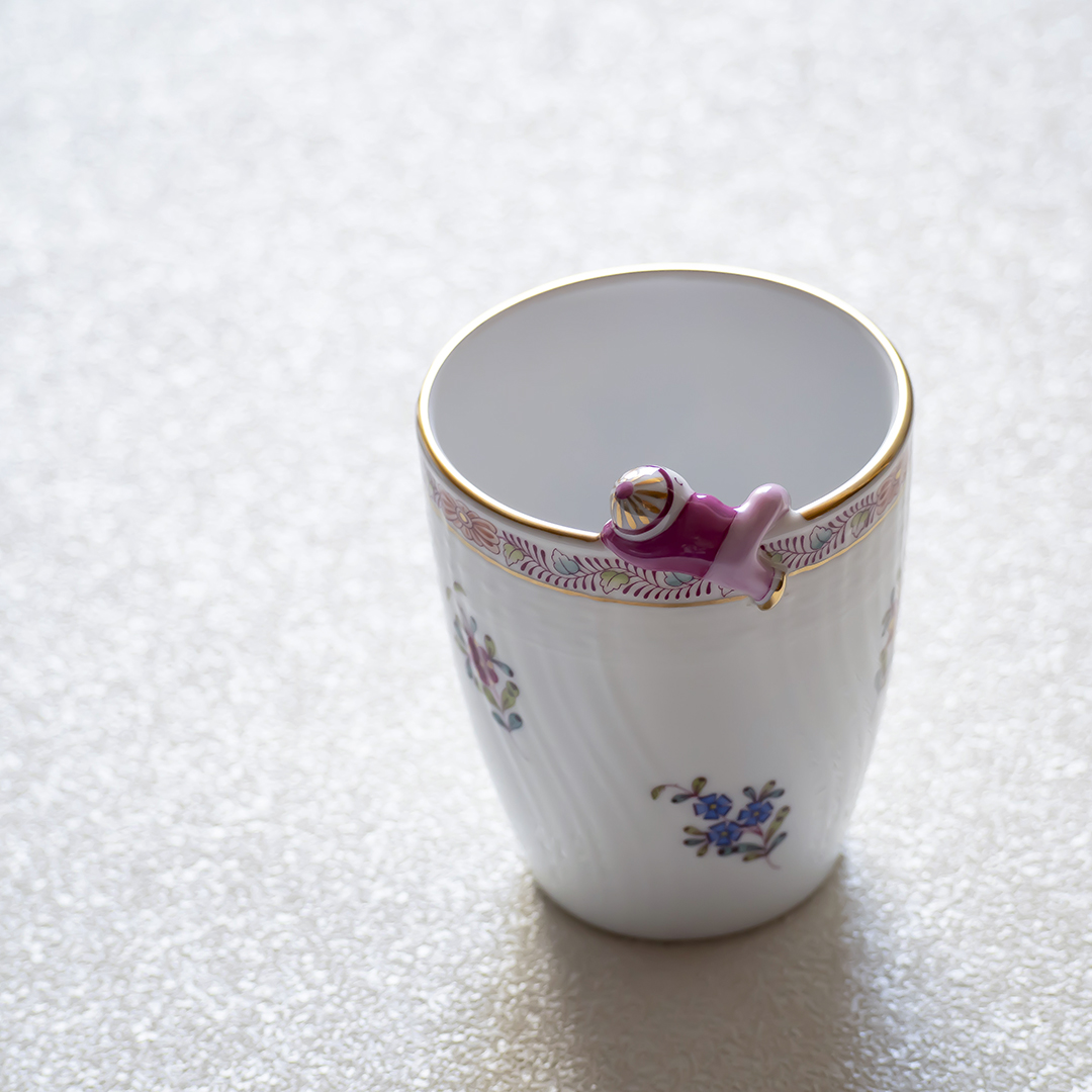 HERENDヘレンド 西安の黒 41cm 脚付き貝形大鉢シェルトレイ マンダリン