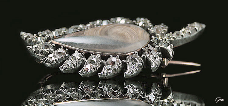 木の葉のブローチ | ジョージアンのアンティークジュエリー