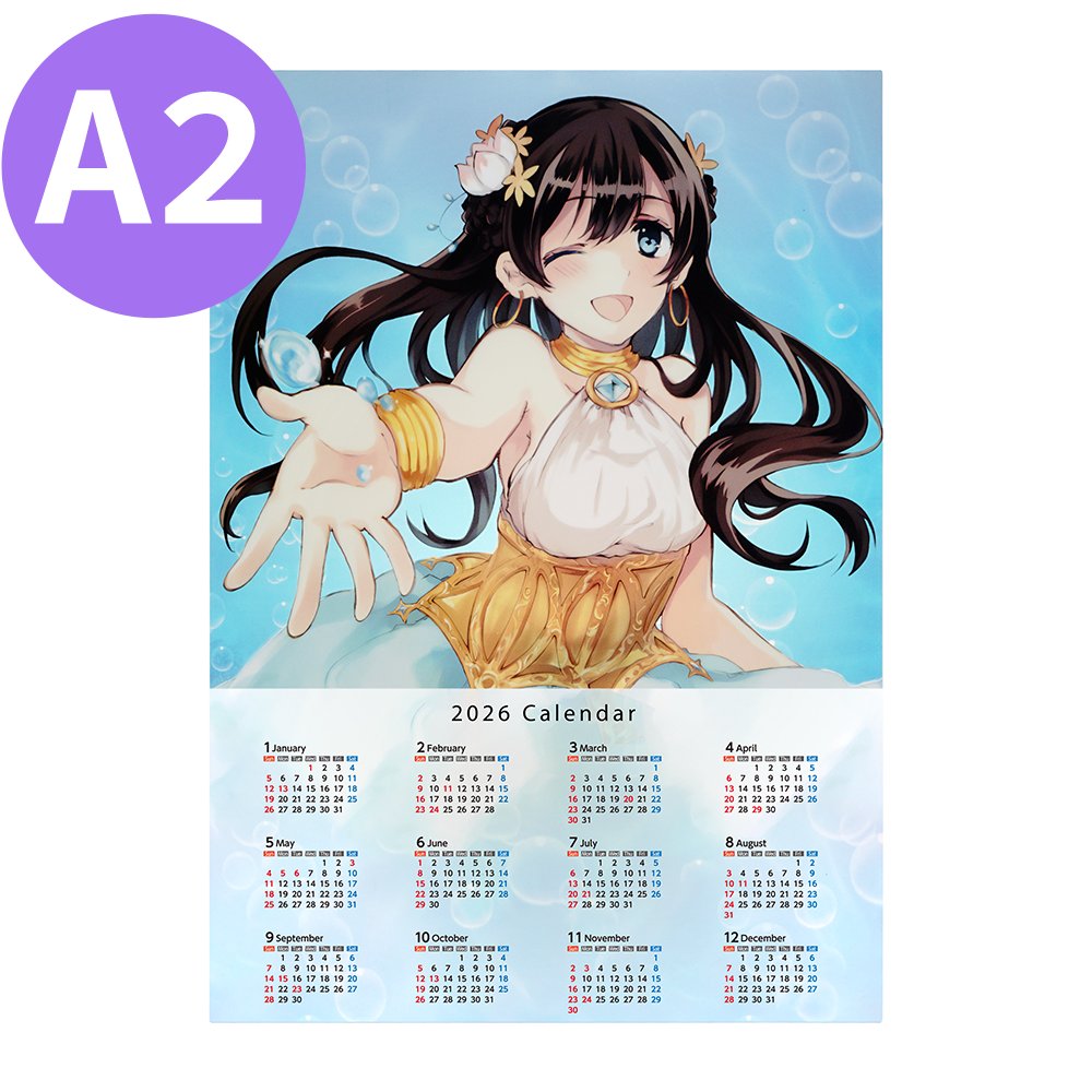 オリジナルA2クリアポスターカレンダー【販促花子ノベルティ】