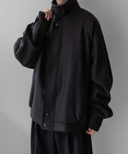 stein / シュタイン】OVERSIZED MELTON HARRINGTON ZIP JACKET - DARK
