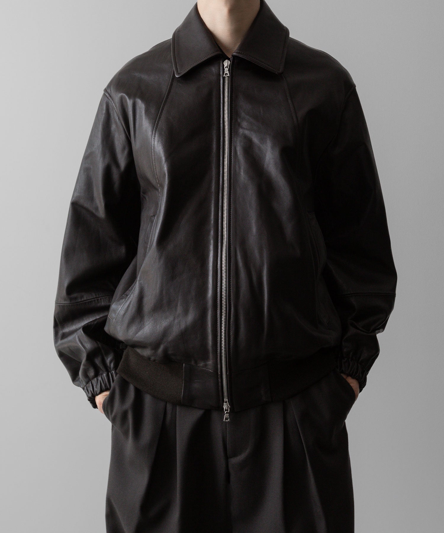 stein STAND COLLAR ZIP BLOUSON - BLACK ssstein - シュタイン | 公式