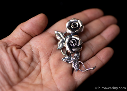 Beau Sterling-シルバー925-デュオ・ローズ・ブローチ – アンティーク