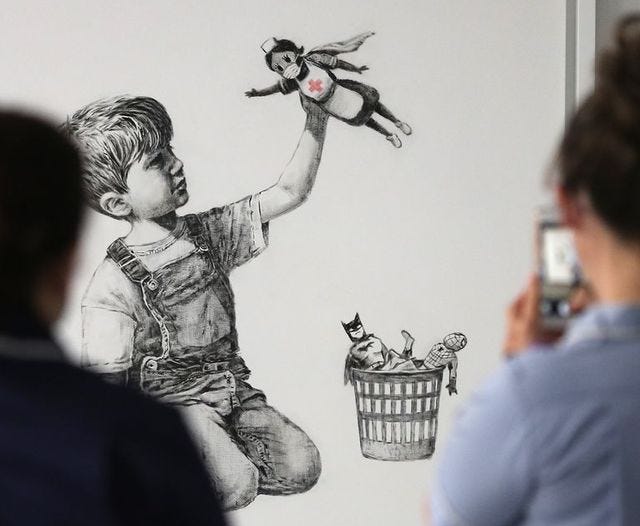 バンクシー（Banksy）」、英国の病院に新作を寄贈とその理由