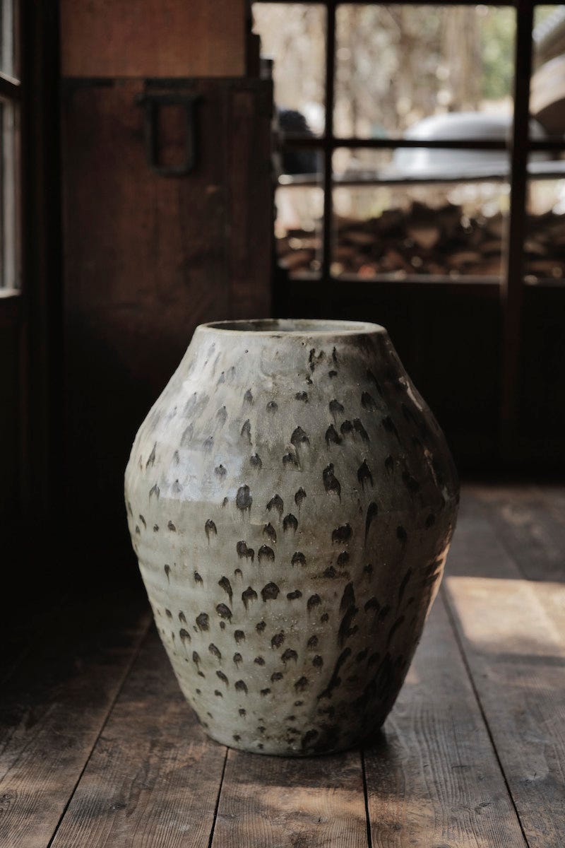 小野哲平作「薪蓋つき壺」/陶器/人気陶芸家 小野哲平 薪窯 大壺 Works