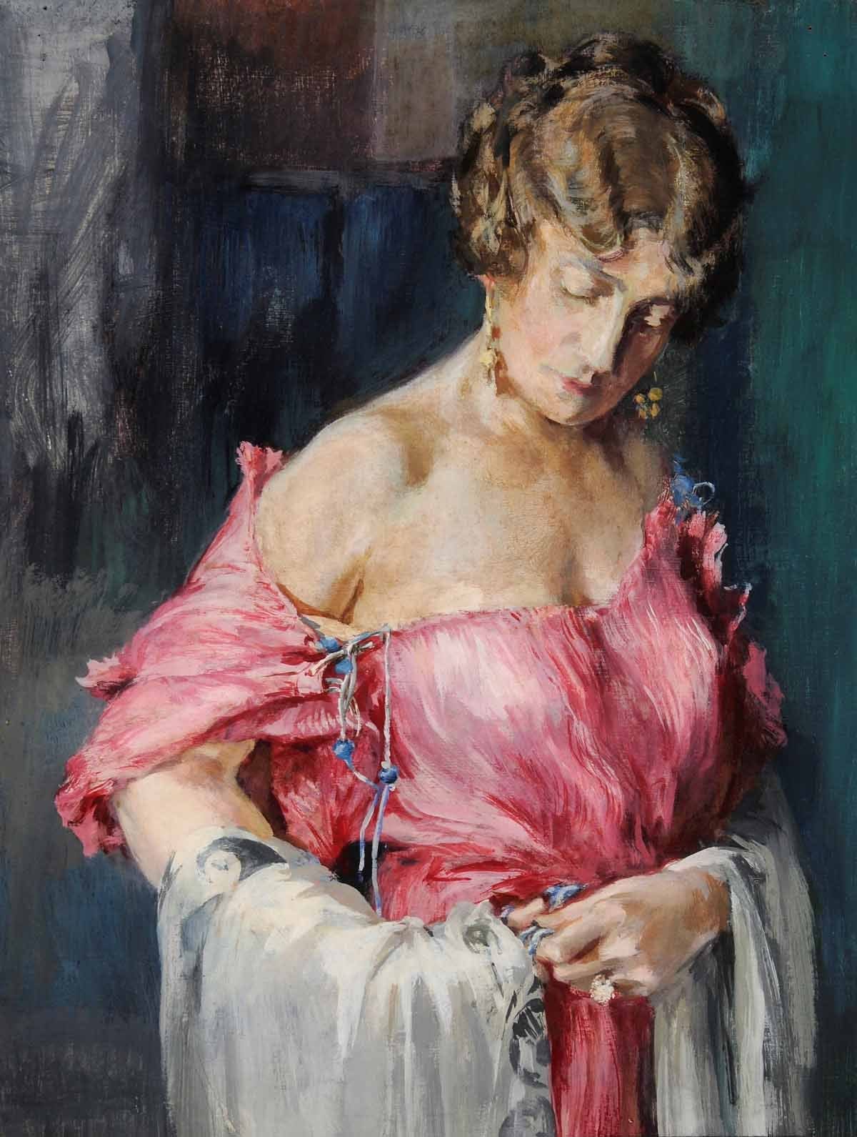 Mario Simonの版画 La pluie d'or ドレスデザイン Mario Simonの版画