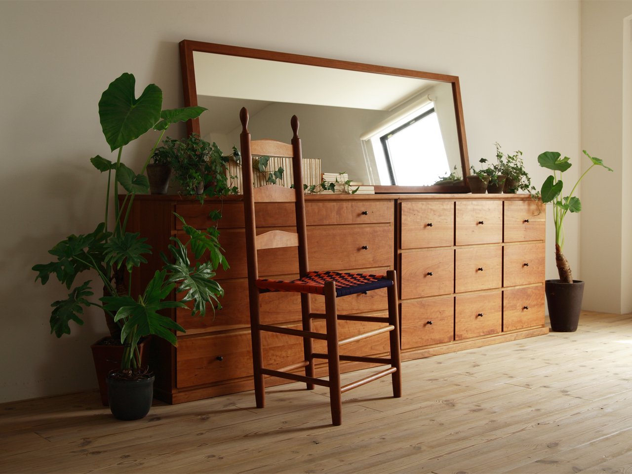 広松木工 ベロイデア※チェスト＆ドア チェリー材 美品♪北欧にも 広松