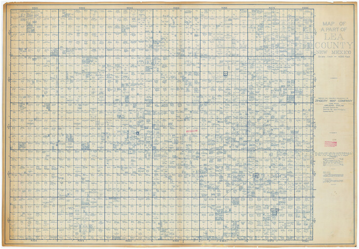 Map of a Part of Lea County, New Mexico | 89910, Map of a Part of