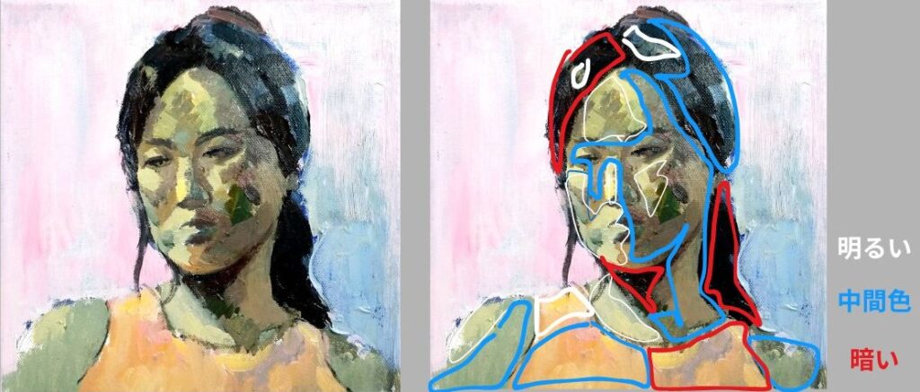 油彩人物画 柔らかな表情 油彩で女性の顔を描く/油絵技法 |