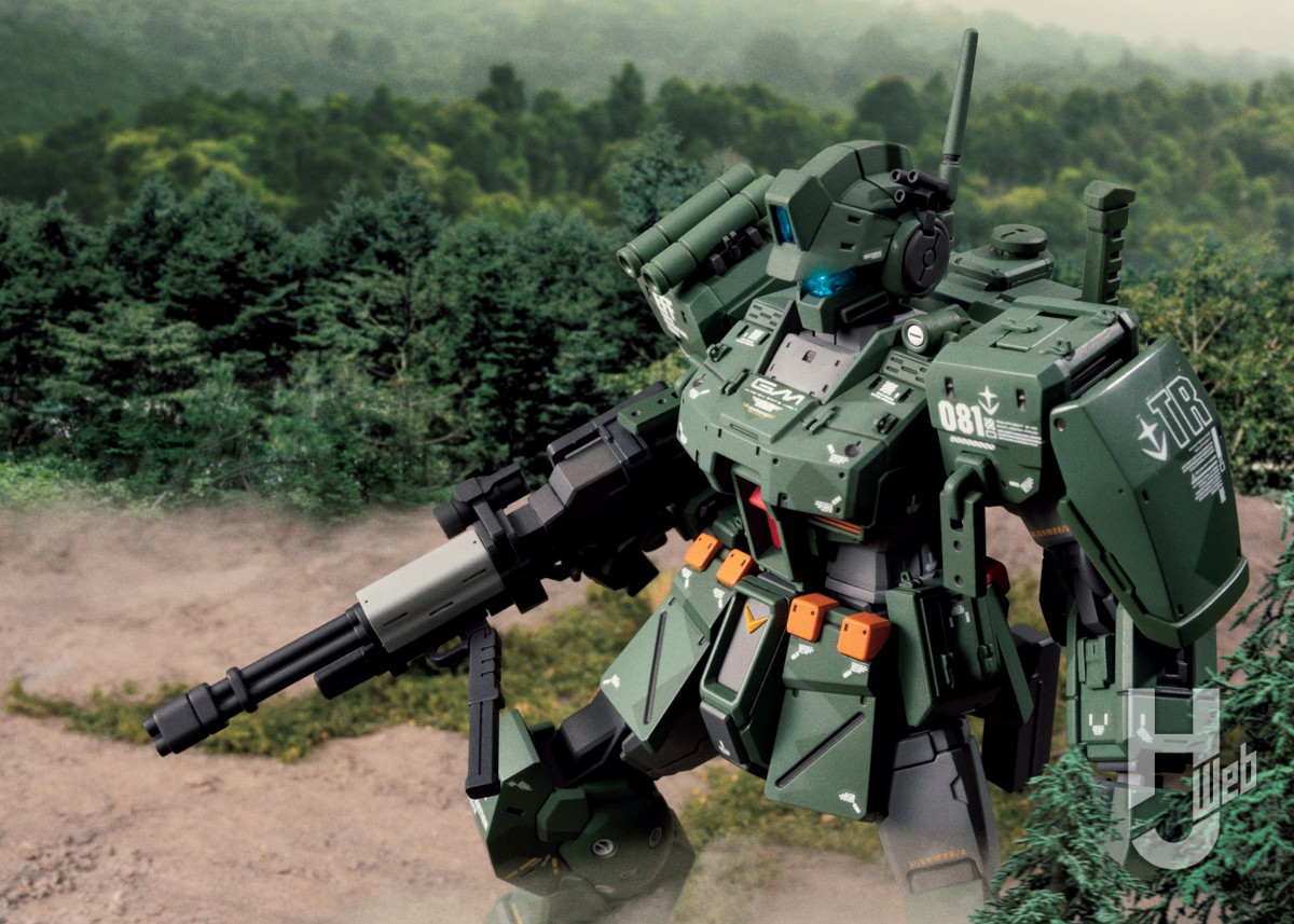 プレバン「HG ジム・スパルタン」をカメラアイの電飾と細部ディテール