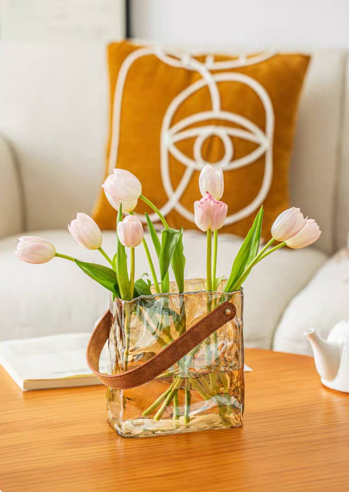 グラス花器 北欧デザイン フラワーベース 花瓶 ガラス 透明 生け花