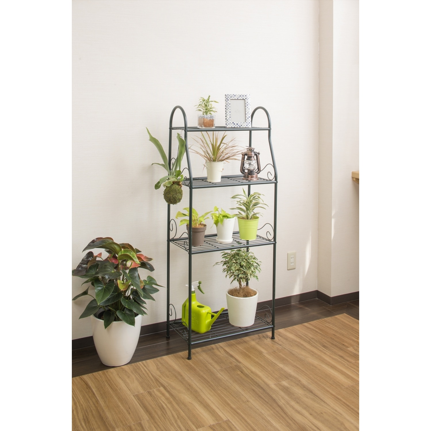 扇 70cm四季の花 花柄の金色木製スタンド付き 扇 70cm四季の花 花柄の