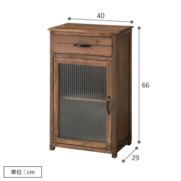 カリモク 購入 木製キャビネット ガラス扉付き 4引き出し カリモク
